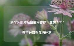 多个头部财经直播间暂停！业内人士：有平台赚得盆满钵满