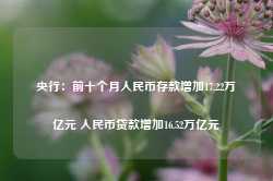 央行：前十个月人民币存款增加17.22万亿元 人民币贷款增加16.52万亿元-第1张图片-拉菲红酒总代理加盟批发官网