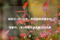 财联社11月12日电，美国国债收益率持续攀升，5至30年期收益率触及日内高点-第1张图片-拉菲红酒总代理加盟批发官网