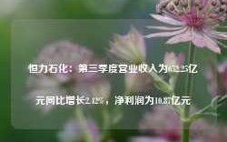 恒力石化：第三季度营业收入为652.25亿元同比增长2.42%，净利润为10.87亿元