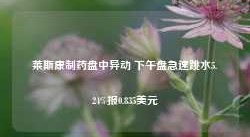 莱斯康制药盘中异动 下午盘急速跳水5.24%报0.835美元