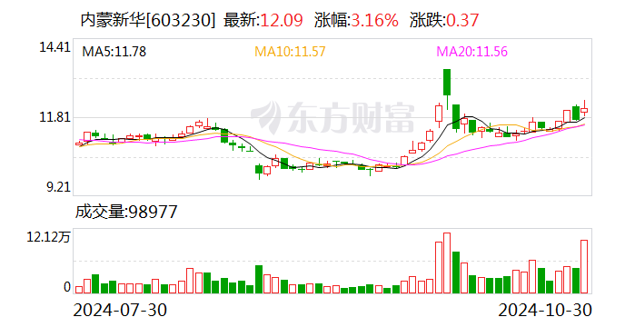 内蒙新华： 公司2024年三季度累计实现教材销售收入4.74亿元，同比增长12.91%  第1张