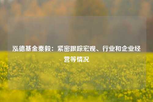 泓德基金秦毅：紧密跟踪宏观、行业和企业经营等情况  第1张