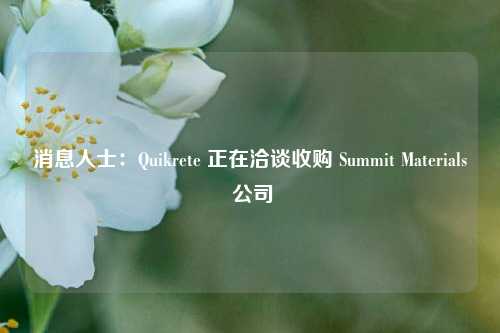 消息人士：Quikrete 正在洽谈收购 Summit Materials 公司