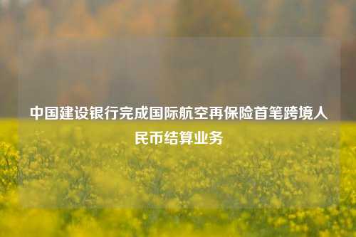 中国建设银行完成国际航空再保险首笔跨境人民币结算业务  第1张