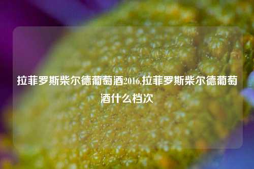 拉菲罗斯柴尔德葡萄酒2016,拉菲罗斯柴尔德葡萄酒什么档次  第1张