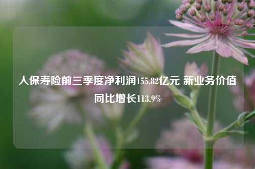 人保寿险前三季度净利润155.82亿元 新业务价值同比增长113.9%  第1张