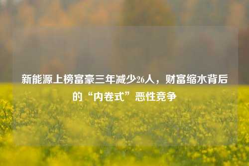 新能源上榜富豪三年减少26人，财富缩水背后的“内卷式”恶性竞争  第1张