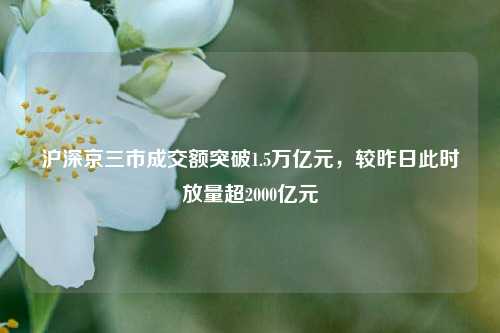 沪深京三市成交额突破1.5万亿元，较昨日此时放量超2000亿元  第1张