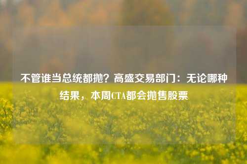 不管谁当总统都抛？高盛交易部门：无论哪种结果，本周CTA都会抛售股票