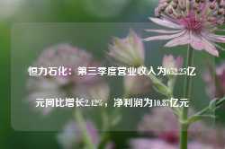 恒力石化：第三季度营业收入为652.25亿元同比增长2.42%，净利润为10.87亿元-第1张图片-拉菲红酒总代理加盟批发官网